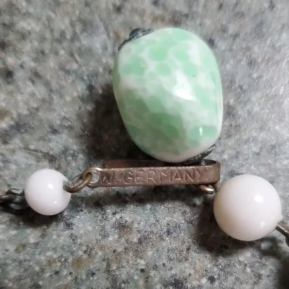 Vintage West Germany Porcelain Choker Necklace/Earring Set - Picture 2 of 3